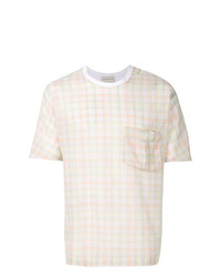 T-shirt girocollo a quadri bianca di Stephan Schneider