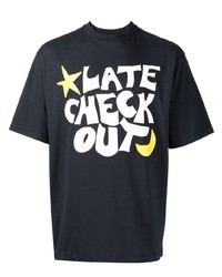 T-shirt girocollo a quadri blu scuro di Late Checkout