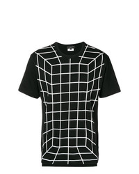 T-shirt girocollo a quadri nera e bianca di Comme Des Garcons Homme Plus