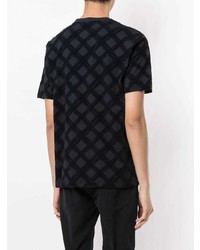 T-shirt girocollo a quadri nera di Giorgio Armani