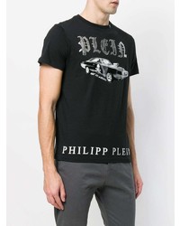T-shirt girocollo a quadri nera di Philipp Plein