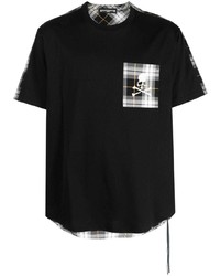 T-shirt girocollo a quadri nera di Mastermind World