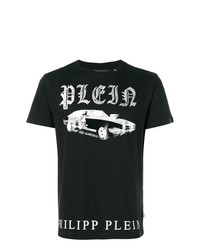 T-shirt girocollo a quadri nera di Philipp Plein
