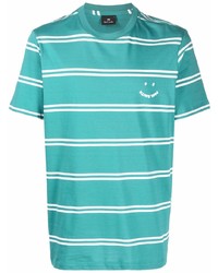 T-shirt girocollo a righe orizzontali acqua di PS Paul Smith