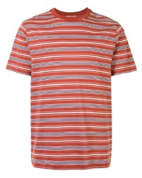 T-shirt girocollo a righe orizzontali arancione di Cerruti 1881
