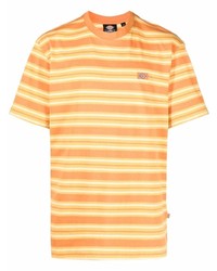 T-shirt girocollo a righe orizzontali arancione di Dickies Construct
