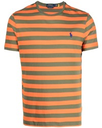 T-shirt girocollo a righe orizzontali arancione di Polo Ralph Lauren
