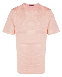 T-shirt girocollo a righe orizzontali arancione di The Gigi