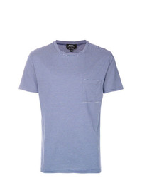 T-shirt girocollo a righe orizzontali azzurra di A.P.C.