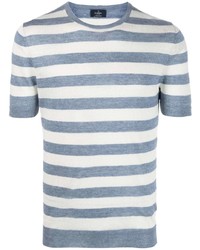 T-shirt girocollo a righe orizzontali azzurra di Barba