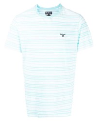 T-shirt girocollo a righe orizzontali azzurra di Barbour
