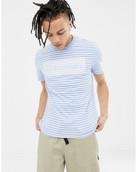 T-shirt girocollo a righe orizzontali azzurra di Calvin Klein