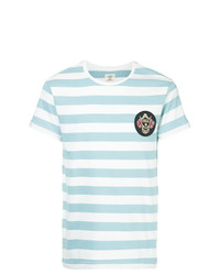 T-shirt girocollo a righe orizzontali azzurra di Kent & Curwen