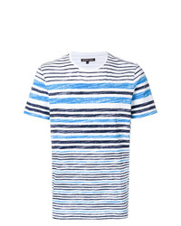T-shirt girocollo a righe orizzontali azzurra di Michael Kors Collection