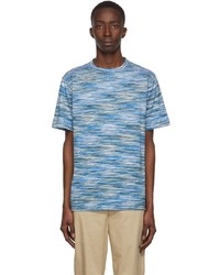 T-shirt girocollo a righe orizzontali azzurra di Missoni