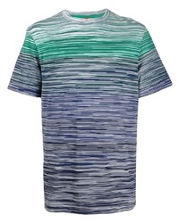 T-shirt girocollo a righe orizzontali azzurra di Missoni