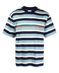 T-shirt girocollo a righe orizzontali azzurra di Paul Smith