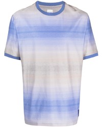 T-shirt girocollo a righe orizzontali azzurra di Paul Smith