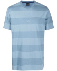 T-shirt girocollo a righe orizzontali azzurra di PS Paul Smith