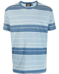 T-shirt girocollo a righe orizzontali azzurra di Ralph Lauren RRL