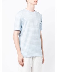 T-shirt girocollo a righe orizzontali azzurra di BOSS