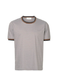 T-shirt girocollo a righe orizzontali beige di Cerruti 1881