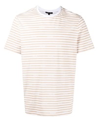T-shirt girocollo a righe orizzontali beige di Michael Kors