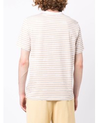 T-shirt girocollo a righe orizzontali beige di Michael Kors