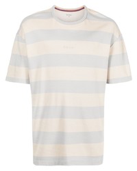 T-shirt girocollo a righe orizzontali beige di Paul Smith