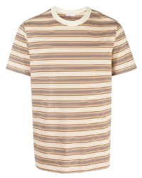 T-shirt girocollo a righe orizzontali beige di Sandro Paris