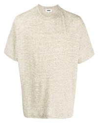 T-shirt girocollo a righe orizzontali beige di YMC