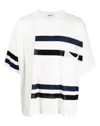 T-shirt girocollo a righe orizzontali bianca e blu scuro di Ambush