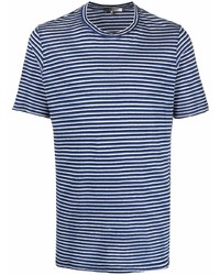 T-shirt girocollo a righe orizzontali bianca e blu scuro di Isabel Marant