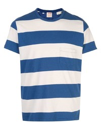 T-shirt girocollo a righe orizzontali bianca e blu di Levi's Vintage Clothing