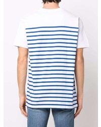 T-shirt girocollo a righe orizzontali bianca e blu di A.P.C.