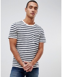 T-shirt girocollo a righe orizzontali bianca e nera di Abercrombie & Fitch
