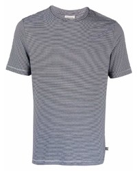 T-shirt girocollo a righe orizzontali bianca e nera di Armani Collezioni