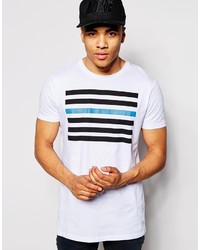 T-shirt girocollo a righe orizzontali bianca e nera di Asos
