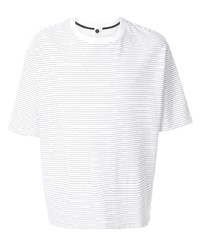 T-shirt girocollo a righe orizzontali bianca e nera di Bassike