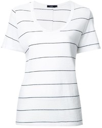 T-shirt girocollo a righe orizzontali bianca e nera di Bassike