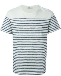 T-shirt girocollo a righe orizzontali bianca e nera di Closed