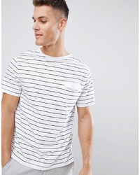 T-shirt girocollo a righe orizzontali bianca e nera di FoR