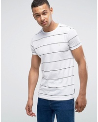 T-shirt girocollo a righe orizzontali bianca e nera di French Connection