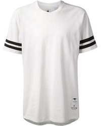 T-shirt girocollo a righe orizzontali bianca e nera di G Star