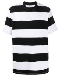T-shirt girocollo a righe orizzontali bianca e nera di Givenchy