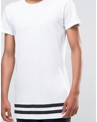 T-shirt girocollo a righe orizzontali bianca e nera di Selected