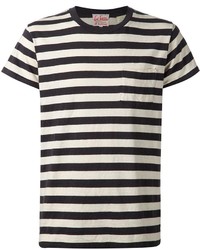 T-shirt girocollo a righe orizzontali bianca e nera di Levi's