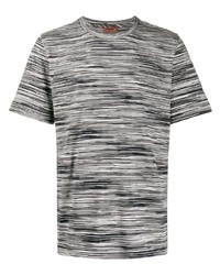 T-shirt girocollo a righe orizzontali bianca e nera di Missoni