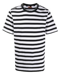 T-shirt girocollo a righe orizzontali bianca e nera di Missoni