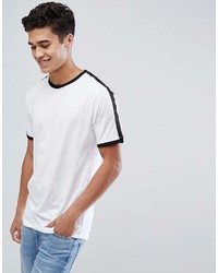 T-shirt girocollo a righe orizzontali bianca e nera di ONLY & SONS